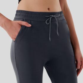 Pull Rope Pocket Flared Pants (Option: Grey-XXL)