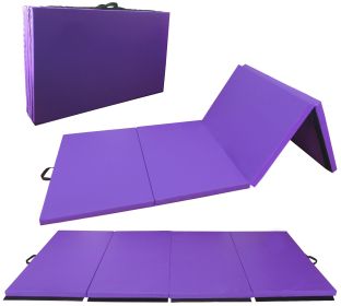Only Supports Self Pickup  Folding Aerobics Mat, Extra Thick High-density Gymnastics Mat, Tear-resistant Aerobics Mat For Mixed Martial Arts, Str (Color: purple)