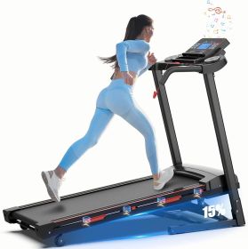 Home Automatic Tilt Treadmill Foldable Treadmill 400 Lbs Approx. 181.4 Kg Capacity 3.25 Horsepower Folding Electric Treadmill (Color: Black)