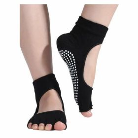 Non-Slip Yoga Socks for Women Pilates Barre (1- or 2-Pair) (Option: 2-Pair, Color: Black)