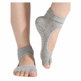 Non-Slip Yoga Socks for Women Pilates Barre (1- or 2-Pair) (Option: 2-Pair, Color: Grey)