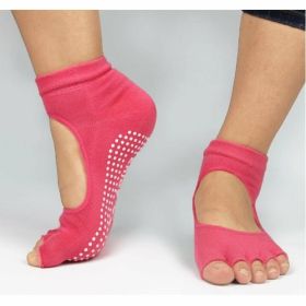 Non-Slip Yoga Socks for Women Pilates Barre (1- or 2-Pair) (Option: 1-Pair, Color: Red)