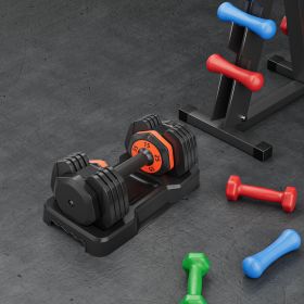 55LB 5 in 1 Single Adjustable Dumbbell Free Dumbbell Weight Adjust with Anti-Slip Metal Handle, Ideal for Full-Body Home Gym Workouts (Color: as Pic)
